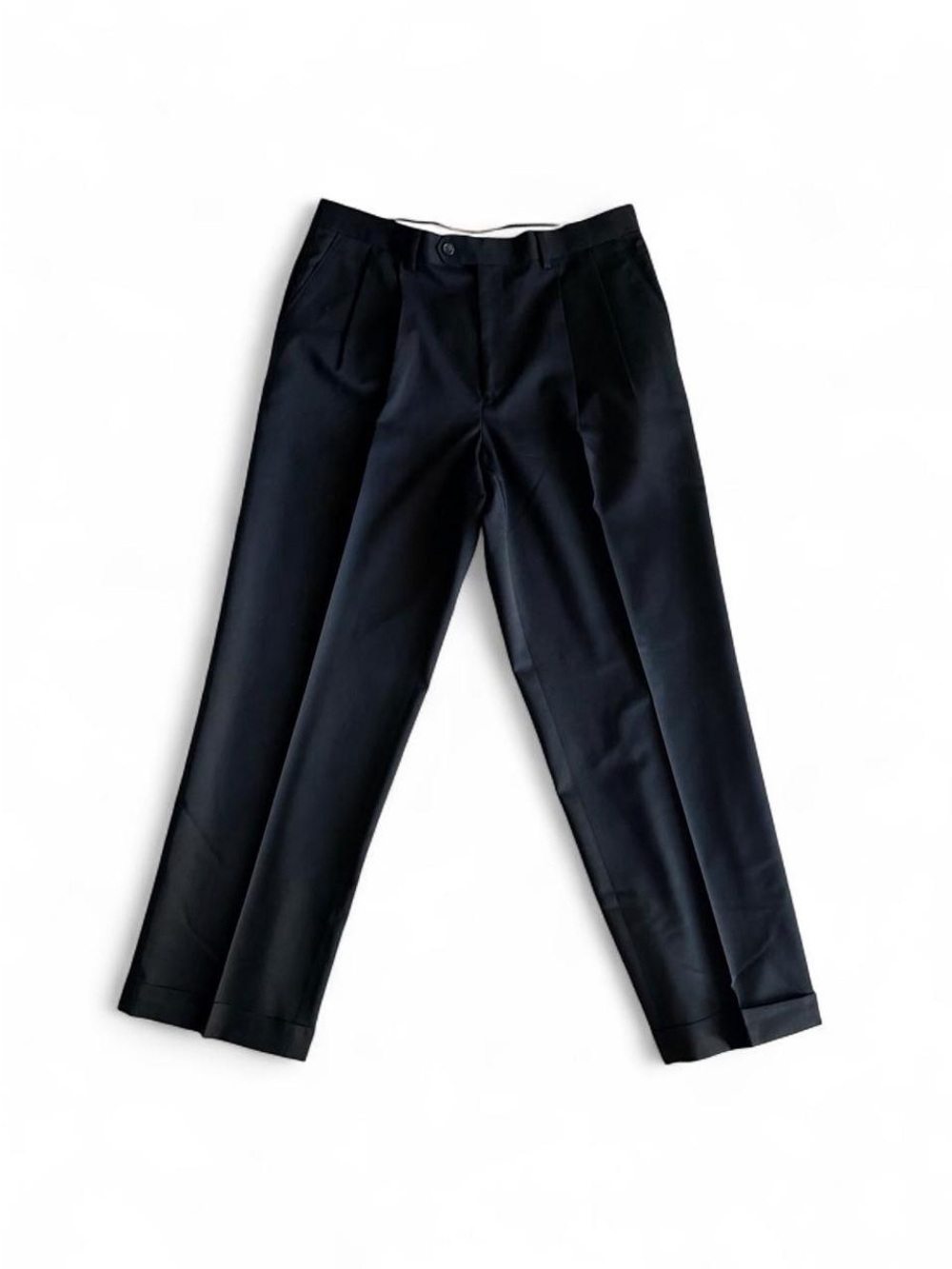 Chaps Men's Black Pleated Cuffed Dress Pants 34x30